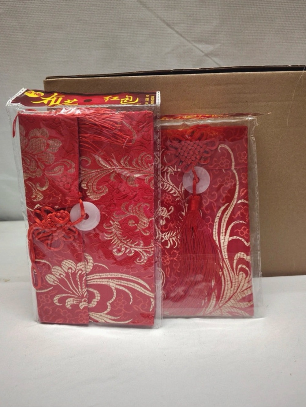 4pc Silk Red Envelopes Chinese New Year Hongbao Wedding Lucky Money Pockets